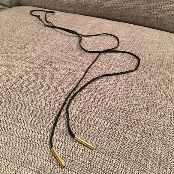 2 for $5 Black Velvet Rope with Gold Bead Layer Necklace - Picture 5 of 6